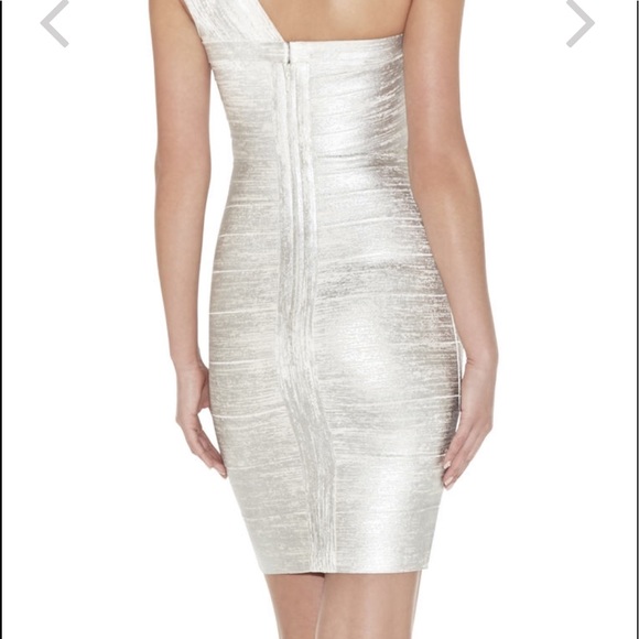 Herve leger Josephine one shoulder foil print - Picture 4 of 4